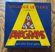 Vtg All-Fair Anagram Game w/350 Large Letters