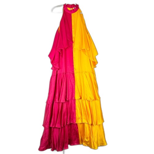 Anthro Pinnacle By Shruti Sancheti Mockneck Colorblock Ruffle Dress Size XL NEW - Picture 5 of 15