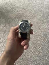 Mens Versace Watch -  Black Leather band 