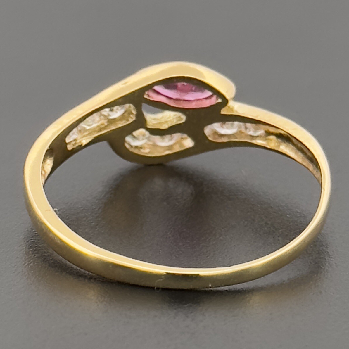 18ct Yellow Gold Ruby Cluster Snake Ring Size P - image 4