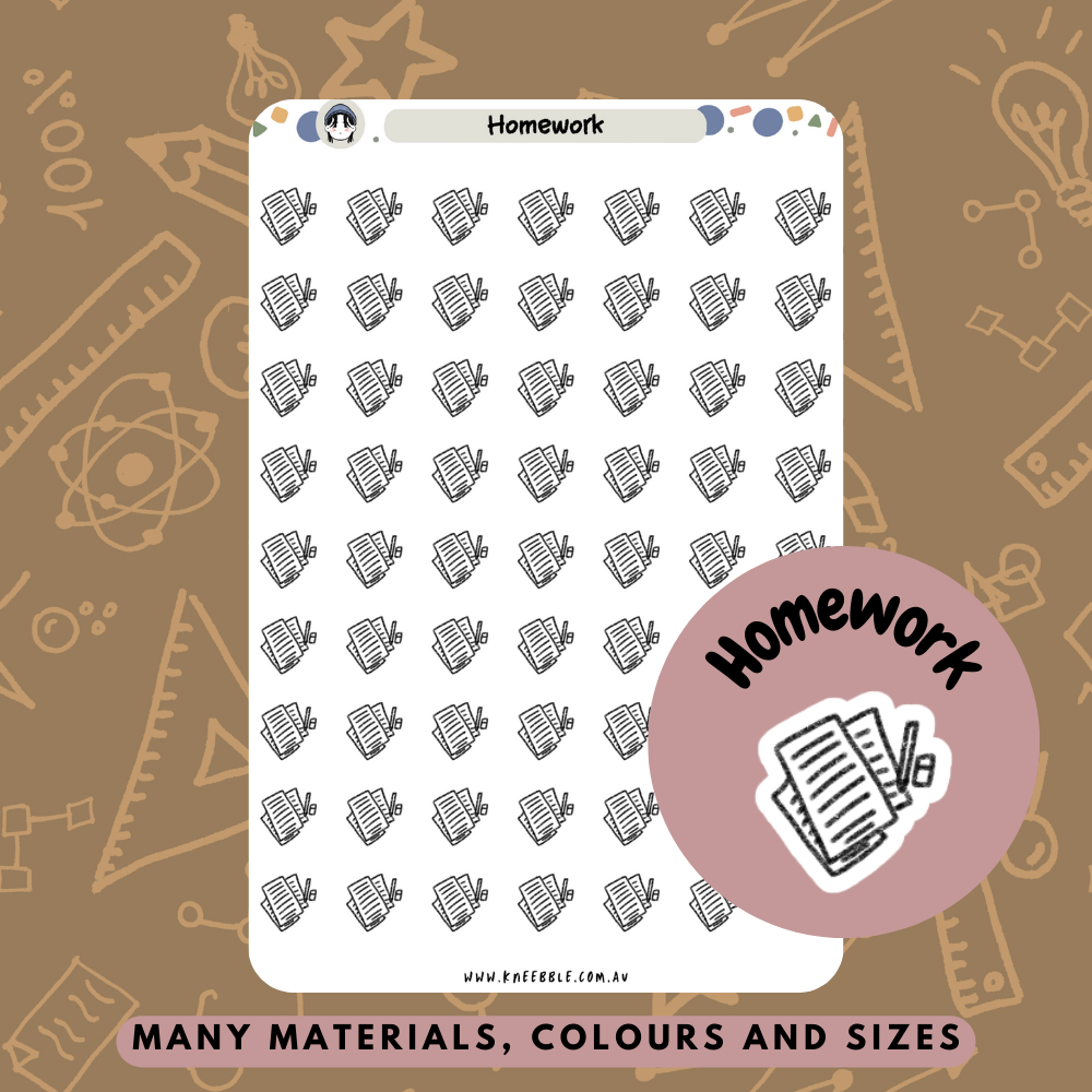 Homework Study Planner Stickers