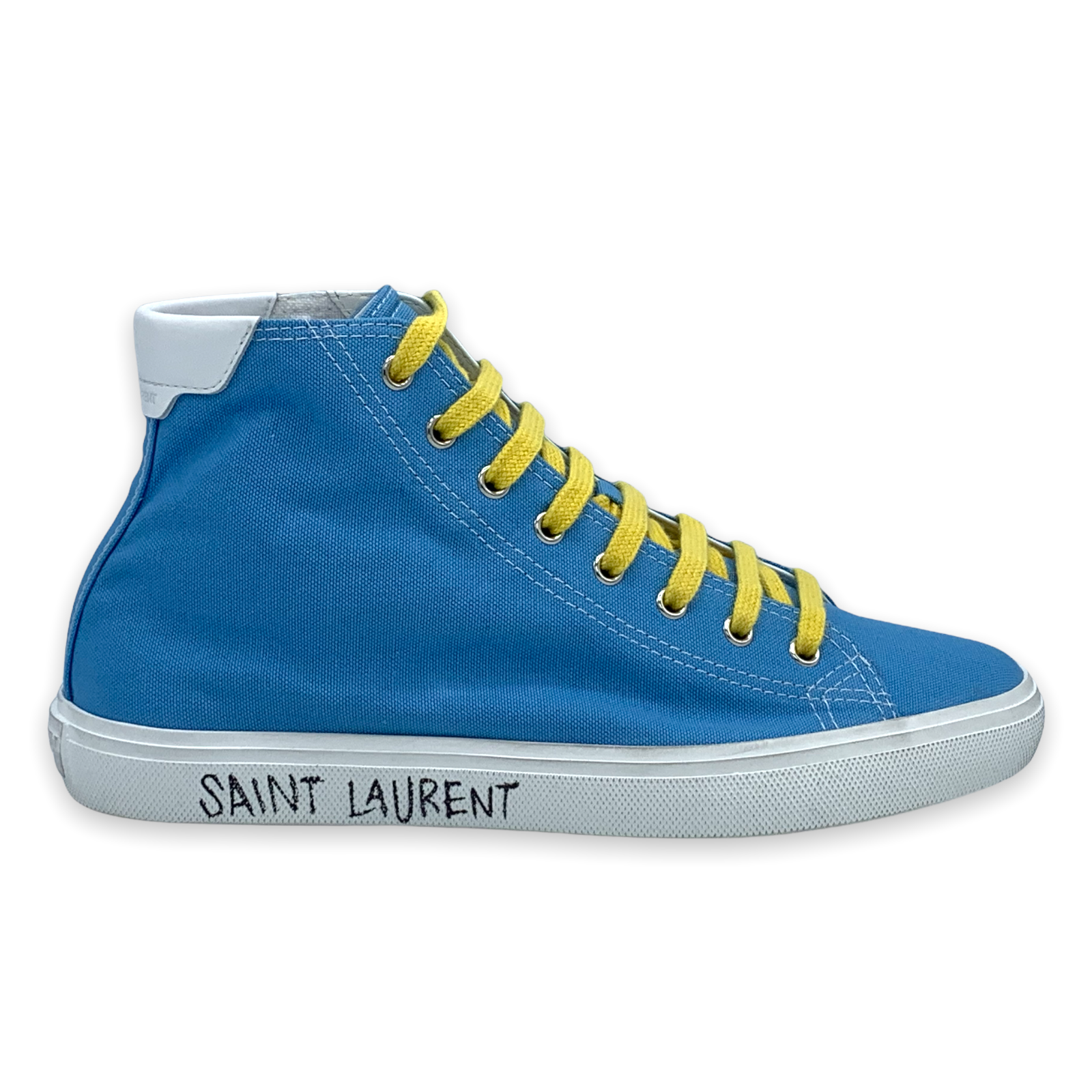 SAINT LAURENT SNEAKERS DONNA MALIBU BLU MID TOP SOLAR 658196 GIIN0 4385