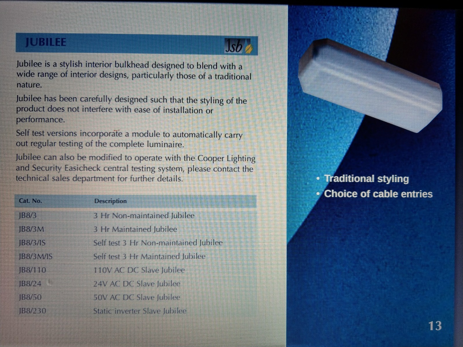 EMERGENCY Light / Luminaire JSB (Selfcontained) 5018986331594 eBay