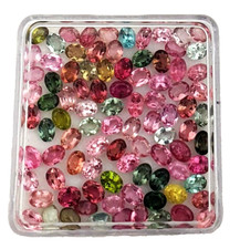 Natural Multi Tourmaline Oval Cut Loose Gemstone Lot 65 Pcs 3x4 MM 10 CT