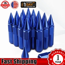 20Pcs Anti Theft Wheel Lug Nuts with Spike Extended Tuner M12x1.5 (Blue)