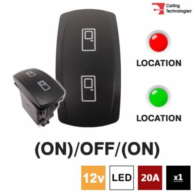 Carling 273.667 Wippschalter 12V Mom.(ON)/OFF/Mom.(ON) RED/GREEN DOOR Legend