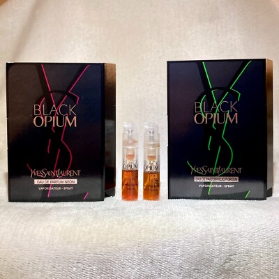 Yves Saint Laurent Black Opium Neon +Illicit Green EDP Sample Sprays .04oz 1.2ml