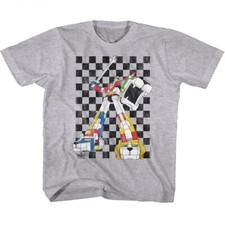 Voltron Cartoon Defender Of The Universe Checkerboard Youth T Shirt 2T-YXL