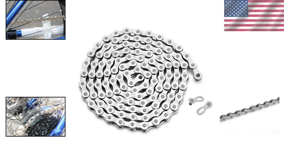 116-Link 6/7/8 Speed Bike Chain - Rust Resistant Stainless Steel Construction - Image 2 of 4