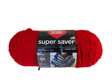Red Heart Super Saver Yarn Medium Worsted Acrylic 7 oz 364 Yds New Cherry Red