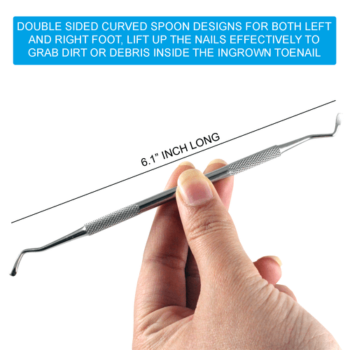 STAINLESS STEEL INGROWN TOENAIL LIFTER NAIL FILE PEDICURE PODIATRIST TOOLS 3 PC - Picture 4 of 8