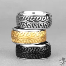 Sculpt Rings™ Rotatable Tire Pattern Punk Ring - Bold & Functional US Size 7-11