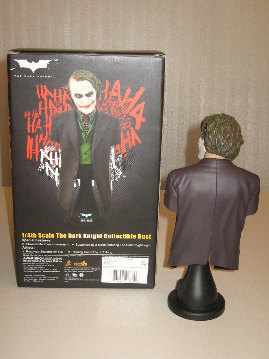 Dark Knight Hot Toys Joker 1/4 Scale Bust + Box NM+ Heath Dark Knight Hot Toys Joker 1/4 Scale Bust + Box NM+ Heath