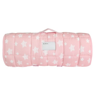 Toddler Nap Mat Girls Sleeping Mat & Fleece Blanket for Preschool 50''x21'' Pink