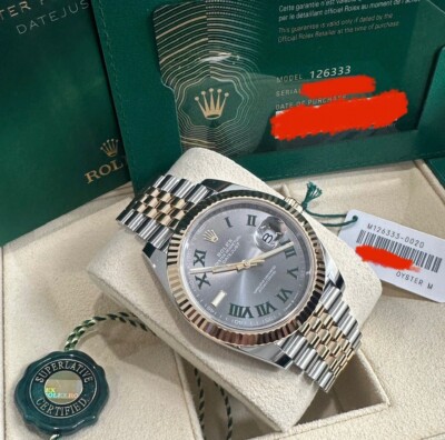 2024 Brand New Rolex Datejust 41mm 126333 Yellow Gold 2Tone Wimbledon Complete