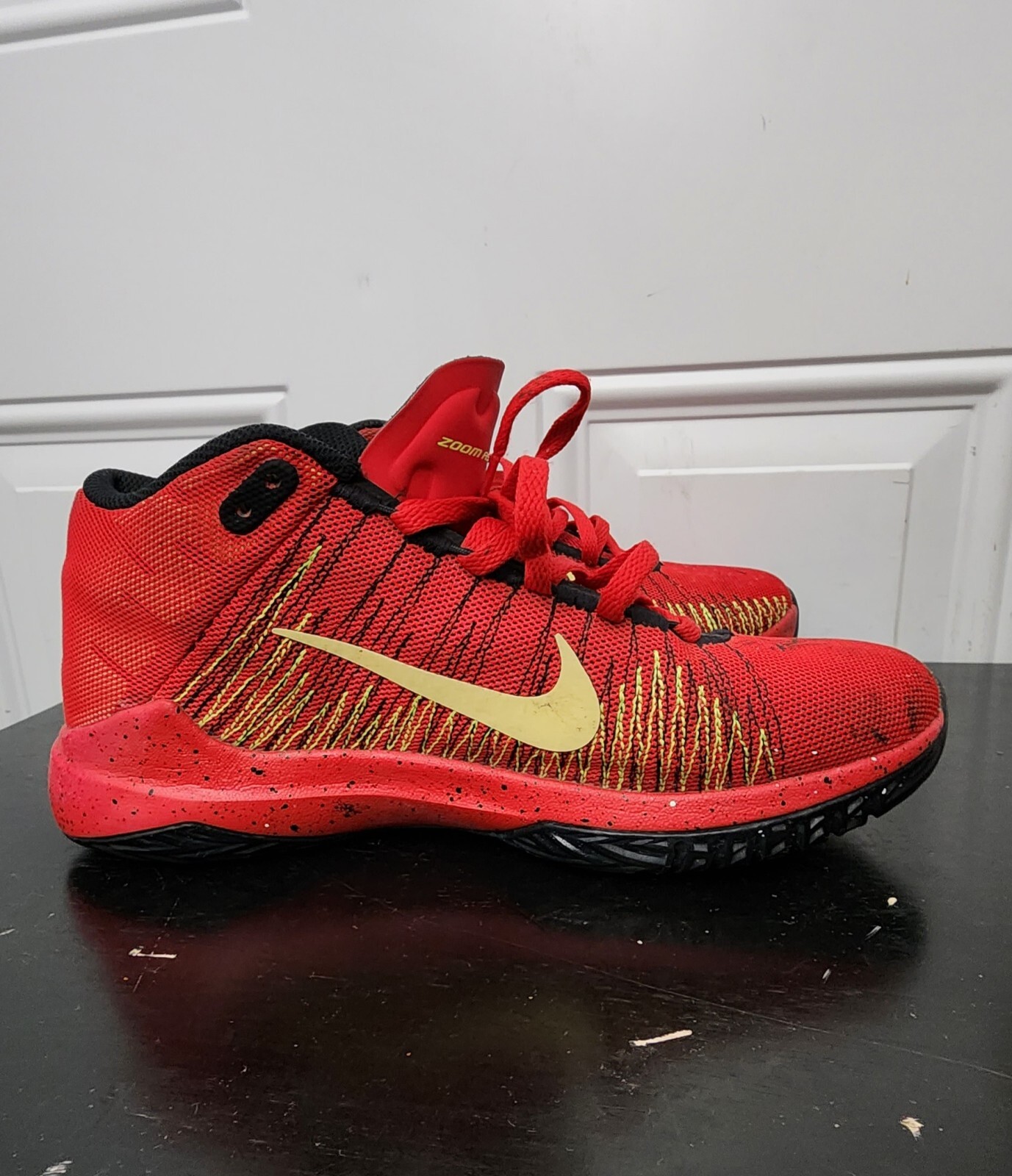 Nike Zoom Ascention Red/Yellow Athletic Basketball Sneaker Size 7Y | eBay