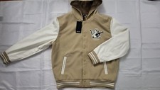 NEW TRUE RELIGION MEN'S TWO TONED VARSITY BOMBER HOODED JACKET SIZE L