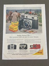 vintage 1957 Eastman Kodak Retina IIIc Color Print Ad 10 1/4" x 13 3/4" Holiday