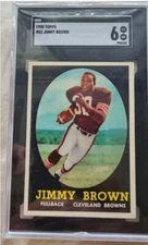 1958 Topps 62 Jimmy Brown Sgc 6 perfectly centered! absolute stunner!