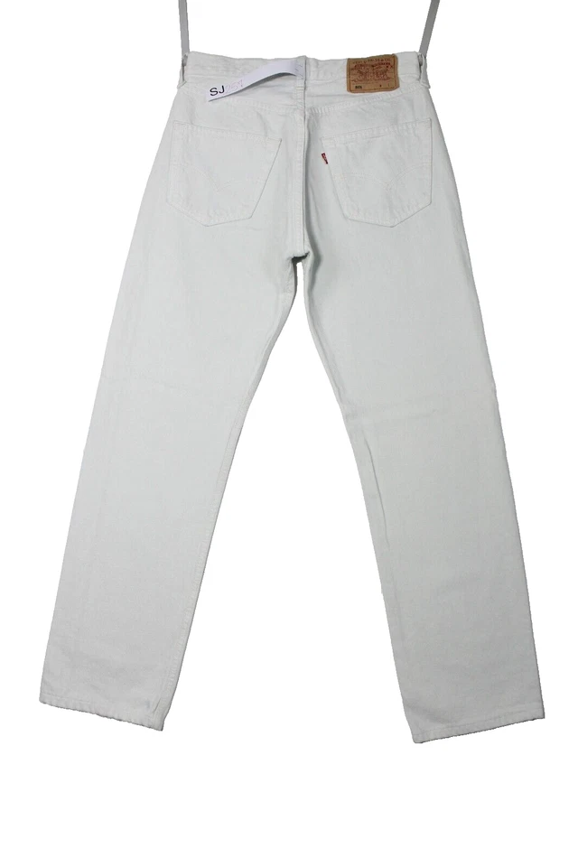 Levi's 501 W31 L32 jeans usato bianco (Cod.SJ257) Levis Made in USA - Immagine 2 di 4