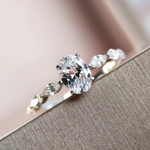 Fashion 925 Silver Filled Ring Oval Cubic Zircon Women Wedding Jewelry Sz 6-10 - Picture 25 of 32