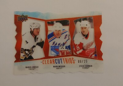 Mario Lemieux / M. Messier/ Steve Yzerman 09-10 UD Clear Cut Trios #06/25 CT-11