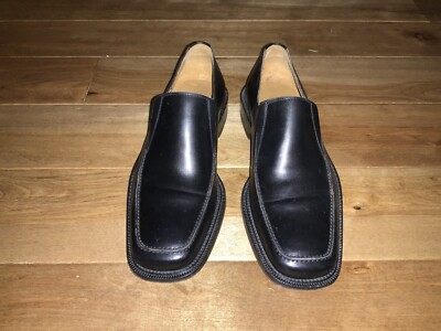 Magnanni Dominguez Black Leather Apron Toe Loafers Shoes  display picture 1