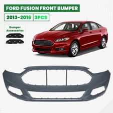 Front Bumper Cover Kit With Bracket Fit For 2013-2016 Ford Fusion Primed