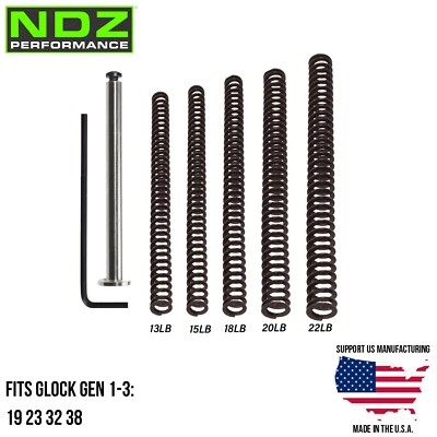 NDZ PERFORMANCE NDZ Glock 19 23 32 38 Gen 1-3 Guide Rod Assembly Tuner Pack Stainless Steel