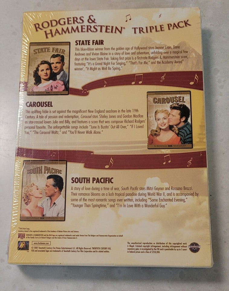 State Fair, Carousel & South Pacific Rodgers & Hammerstein Triple Pack ...