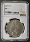 1898 $1 Morgan Silver Dollar NGC AU55
