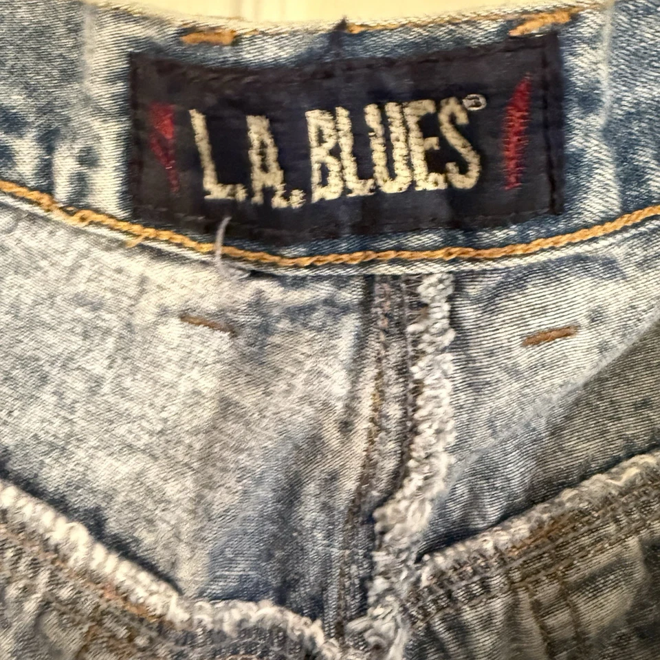 Pantalones Cortos Denim La Blues Vintage Cintura Alta Mamá Años 90 Y2K, Talla 18 Foto 4 de 4