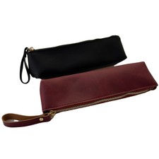 2Pcs Pencil Case Pencil Pouches Faux Leather Pen Zipper Bag Small Pencil Pouch