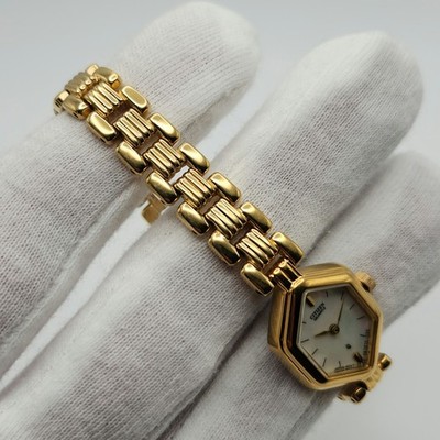 Citizen Ladies Vintage Gold Tone w/ Hexagonal Case & MOP  display picture 2