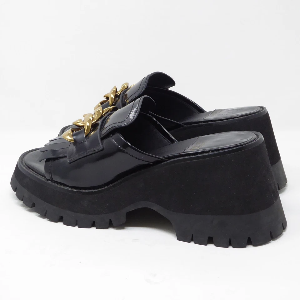 Sandalia Jeffrey Campbell para mujer con suela de oreja rota cadena dorada flecos talla 9 Foto 4 de 4