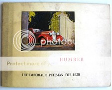 Humber Imperial & Pullman Models For 1939 Pre-War Car Sales Brochure