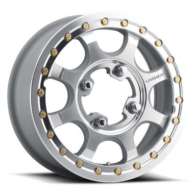 15x7 +61.85 Vision 351 Flow 5x4.5 Cast Machined Face Ring/Lip Wheels (Set of 4)