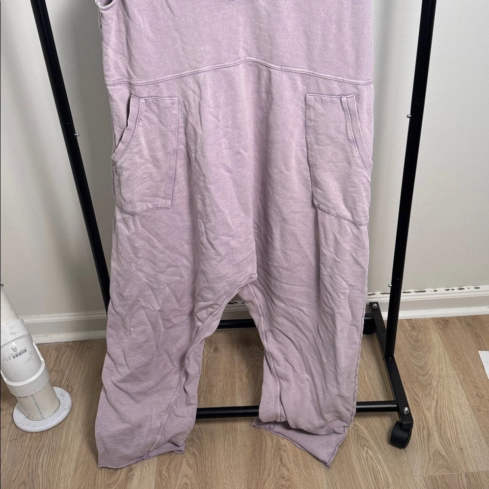 Free People What's Up Oversized Lavender Purple Cotton Sweater Jumpsuit Size XL - Image 3 of 4
