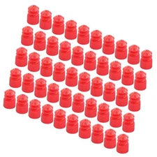 50 Pcs Test Tube Stopper, Plastic Flange Type Plug Red, for 12mm Dia Tube