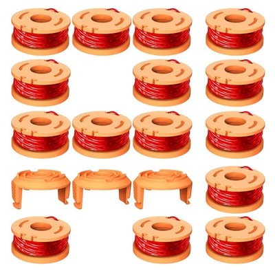 Trimmer Spools for Worx Weed Eater, 15 Trimmer Spools+3 Spool Caps, 150ft,0.065''