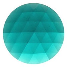 Stained Glass Jewels - Round 35mm Teal Faceted 1.4 Inch