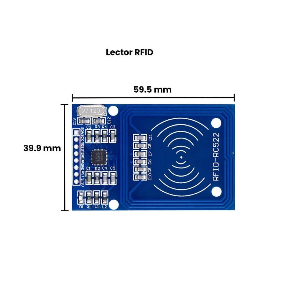 MODULO RFID + LLAVERO TAG * TARJETA 13,56 Mhz SENSOR ARDUINO RC522 13.56 SP - Imagen 2 de 2