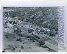 1959 Norwegian Wufals Aerial View Village Landscape Wire Photo 8X10