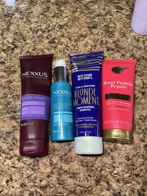 Mixed Lot Nexus Blonde Assure+Blonde MomentPurple Shampoo+OGX Bond Repair Serum