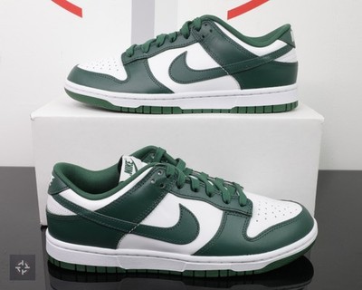 Nike Dunk Low Michigan State Team Green White Shoes Men's Size 8.5 (DD1391-101)