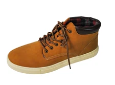 Deer Stags Warren Men's Sneaker Boots 8.5M Dark Wheat Lace Up Plaid Accent