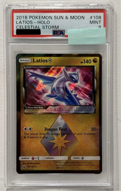Pokémon TCG Latios Prism Star Holo Card 108/168 Celestial Storm PSA 9
