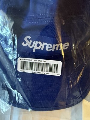 Supreme Washed Chino Twill Camp Cap Royal Blue SS26 New | eBay