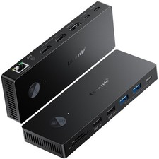 13-in-1 USB-C Docking Station, Triple Monitor Support, 4K 60Hz HDMI  DP, 100W P