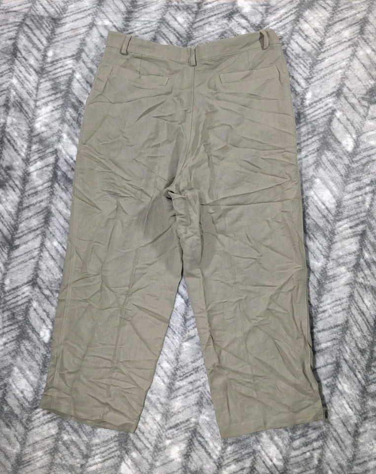 Giorgio Armani Dress Pants Le Collezioni Pleated Linen Blend Wide Leg Mens 34X27 - Image 2 of 4